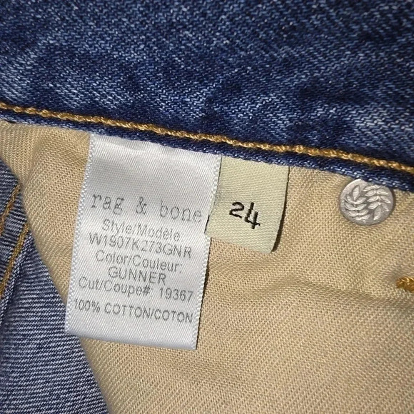 Rag & Bone Gunner Distressed Ripped Denim Jean Shorts Jorts Cutoffs Size 24 - Picture 5 of 8